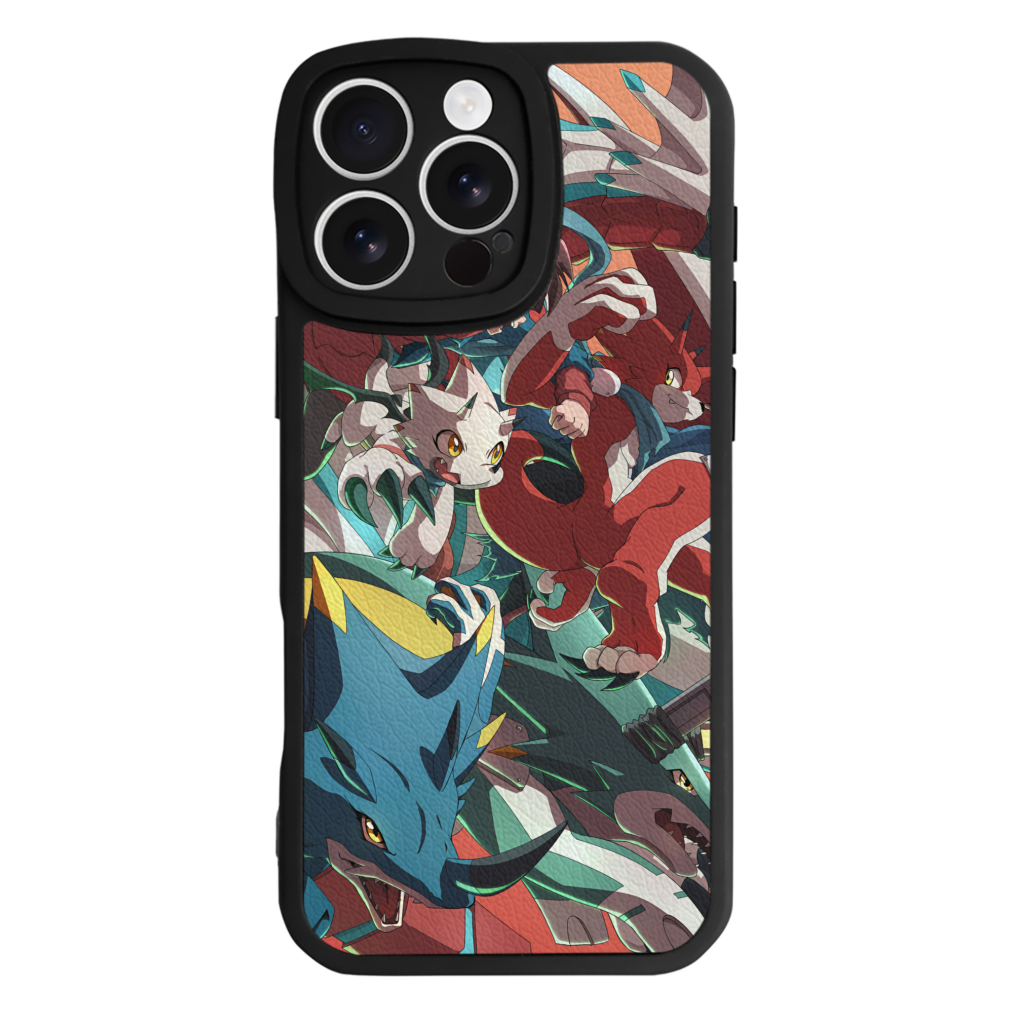 （画像用） Digimon デジタルモンスター/デジモン 【iPhone 16シリーズ対応】シリコンスマホケース（レザー調） 材質：シリコン